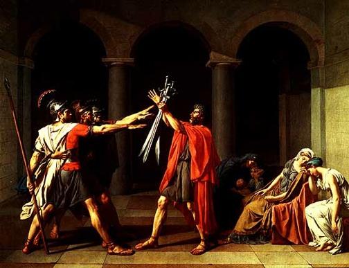 The Oath of Horatii, Jacques Louis David, 1784 Paul moved into a studio filled with young artists who were usually happy to paint in the accepted style of the day.