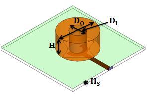 The geometry of the proposed antenna which consists of a polygon antenna and Ring Dielectric Resonator Antenna is demonstrated in figure1.