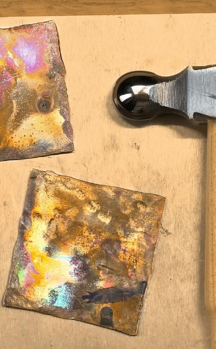 Cut the copper squares to the exact finished size you d like your pendant to be.