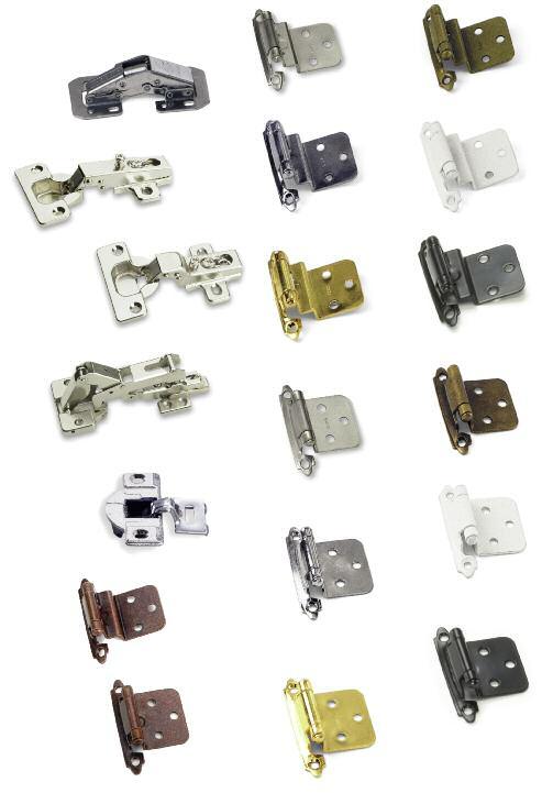 Hinges 09900 Variable Overlay 28639 3/8 Inset 28605 3/8 Inset 10100 Full Overlay 110 o 28626 3/8 Inset 28642 3/8 Inset 10200 Half 0verlay 110 o 28637 3/8 Inset 28666 3/8 Inset 10300