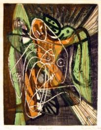 Palimpsest, 1946 Etching with aquatint, 13 1/4 x 10 1/4 "