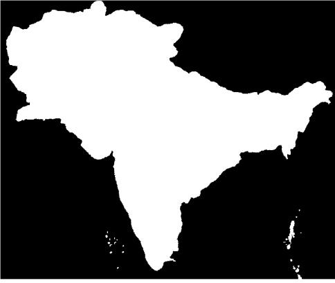 Terrain Data for India and Adjacent Landmass Elevation in meters