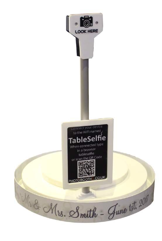 NEW Table Selfie Take digital photos from the centre of every table by linking Table Selfie to a mobile phone Brand new to the market and exclusive to Photobooths, the Table Selfie is the upcoming