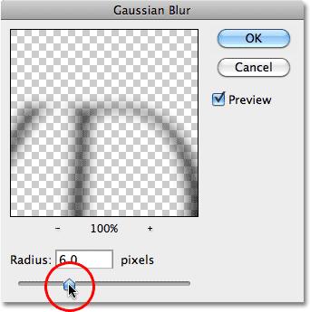 Since the Gaussian Blur filter was the last filter we applied, we can access it again quickly by pressing Ctrl+Alt+F(Win) / Command+Option+F (Mac).