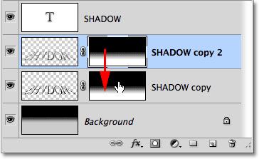 You ll now see identical layer mask thumbnails on both shadow layers: The Alt (Win) / Option (Mac) key tells Photoshop to make a copy of the mask as you drag it.
