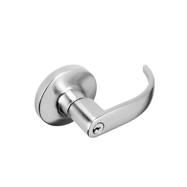 F75-1 T301 Privacy Lock Latch bolt by levers. Outside lever locked by push button in inside lever.