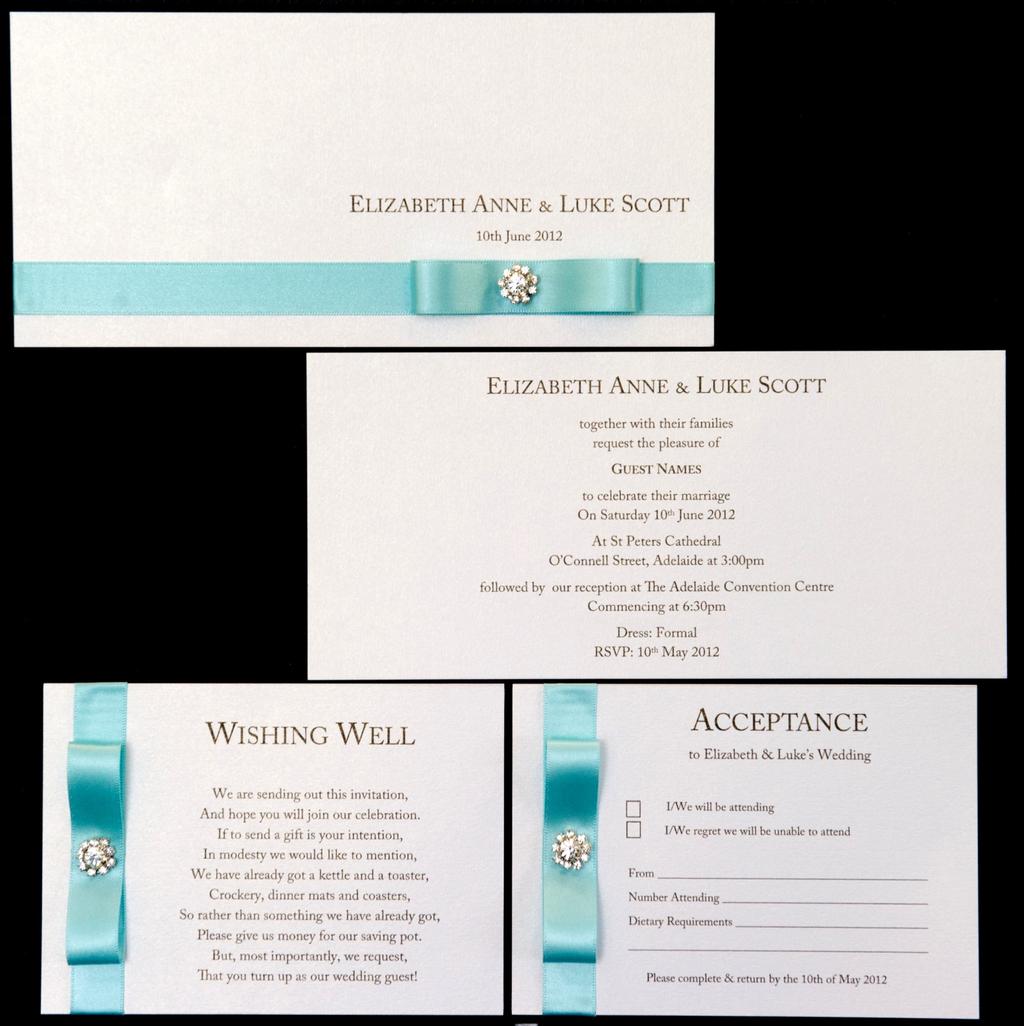 Tiffany Collection Invitation Acceptance Card (handmade with