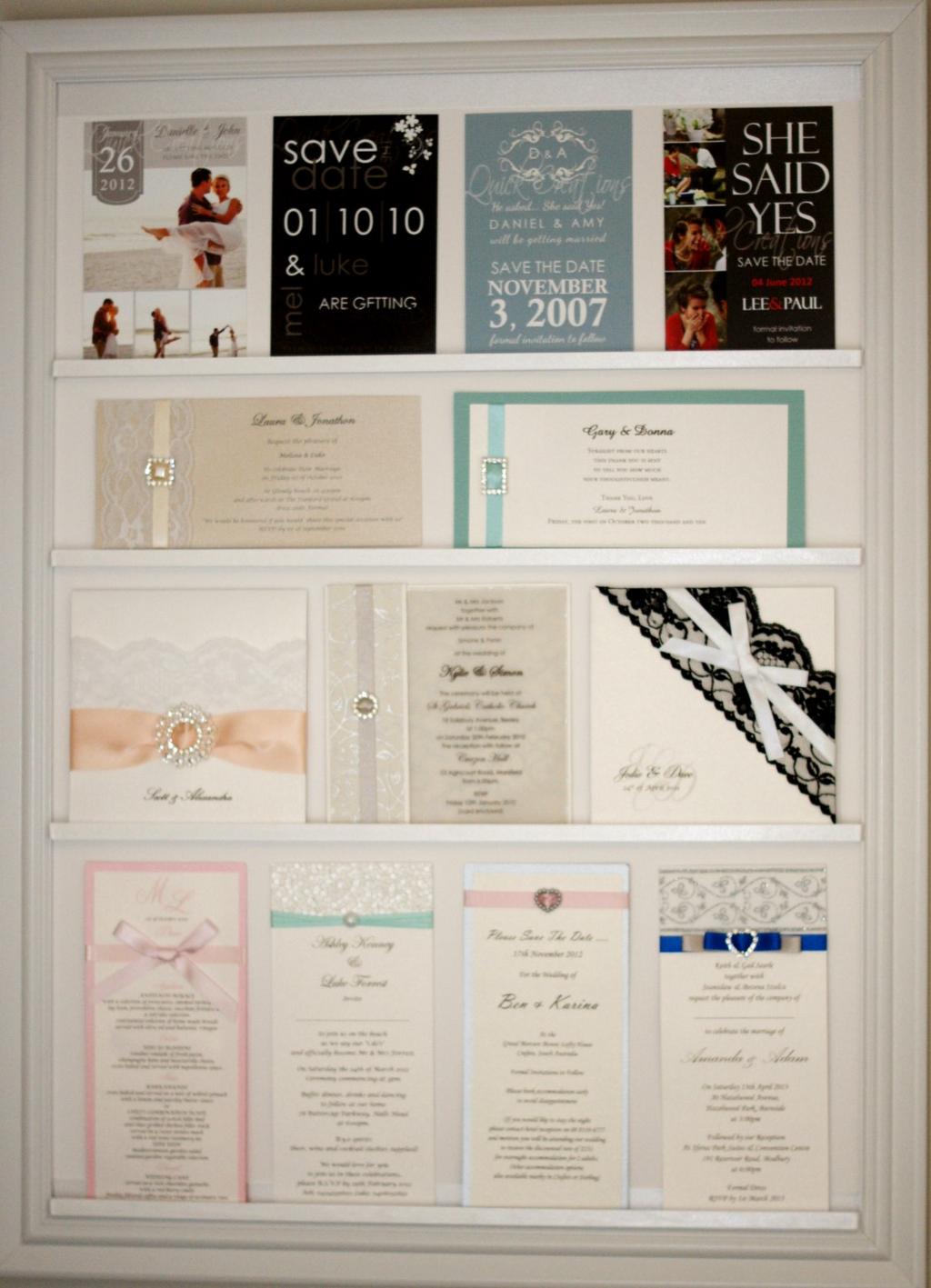 Frame 4 ~ Client Designs Row 1: 10x15cm Printed Designs 10x15cm Prints - save the dates, engagements, hens & bucks nights & Thank You Card: full colour with thick white card backing, magnet and blank