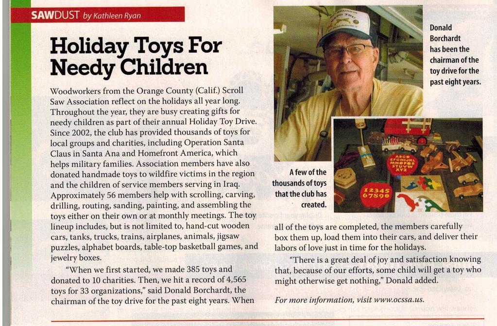 Article printed in the Holiday 2014 issue of Scrollsaw Woodworking & Crafts on page 72. Great job Don.