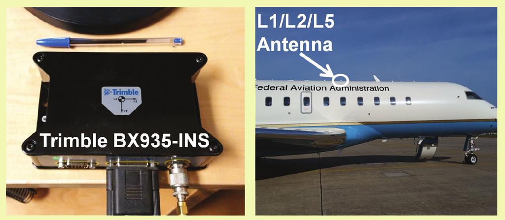 CONSUMER ACCELEROMETERS FIGURE A GNSS receiver and antenna used on FAA Global 5 business jet. catch.