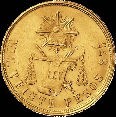 00 Mexico 20 Pesos 1871 MoM, Mexico City + 262%