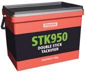 Double Stick Installations FLOORING ADHESIVES STK900 STK950 Double Stick Carpet Adhesive Double Stick Tackifier STK 900 is a water based rubber / resin adhesive which has a long open time designed to