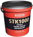 Primer & Moisture Suppression STK1000 Epoxy Damp Proof Membrane STK1100 Universal Primer Concrete Sand/Cement Diluted Diluted FLOORING ADHESIVES Stone Diluted Anhydrite (Calcium Sulphate) Diluted