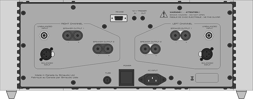 870A Evolution Series Rear Panel Connections Figure 1: Rear panel of MOON 870A The rear panel will look similar to Figure 1 (above).