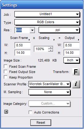 Before leaving ScanWizard Pro REMEMBER to correct the settings! Essentially it is just the Scan Frame dimensions that you should have to reset.