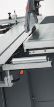 The workpiece is then firmly secured on the table and held firmly against the crosscut fence.