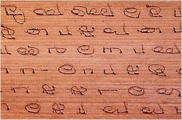 Writing system Traditionally, palm leaf writing has been passed on from generations to generations through scholars and scribers.