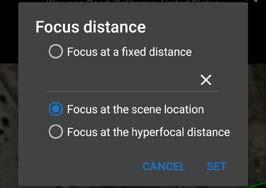 aperture, focal length and focus distance.