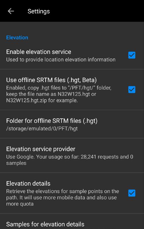 Offline Elevation Data (for Android) By default, we are using Google elevation service which has a daily quota