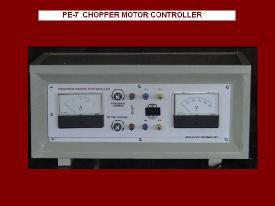 Circuit demonstrates the use of chopper circuit for smooth speed variation of d.c. motor. Ammeter, voltmeter and test points are provided. JONE S CHOPPER PRINCIPLE USED FOR OPERATION.