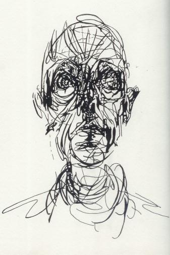 Giacometti Can you describe how to create a non stop drawing using line?