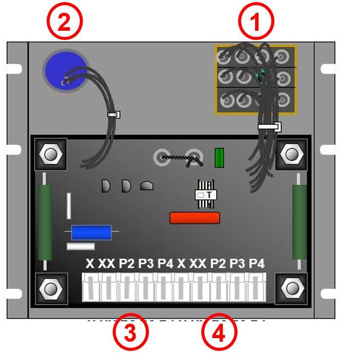 Ref. Control Function 1 Mode Select Switch AUTO : exciter stator current controlled by AVR OFF : zero exciter stator current MANUAL : exciter stator current set by excitation control potentiometer 2