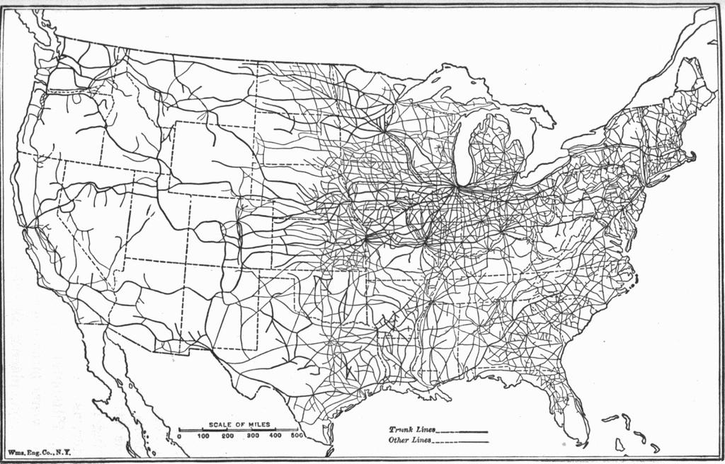Railroad Network by 1918 J.