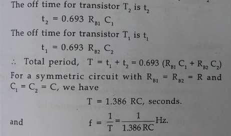 (b) Because of circuit variations, one transistor will conduct heavily than the other. Assume that transistor T1 starts conducting before. transistor T2 does. Its collector current rises rapidly.