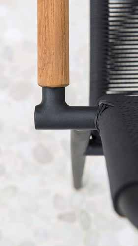 flatrope full black  mat, teak top AMAZONE chair alu charcoal mat,