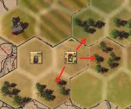 If it is already in a top-most hex, move it off the Battlefield, and treat it etreat to Cover: Move the Enemy Unit into an adjacent hex that is both 1 hex farther away from the closest