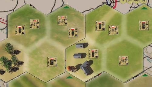 oll an extra die if the Enemy Unit is at ange 0 (in the same Hex as the targeted German Unit). Subtract the German Unit s Defense Value, found on the Unit s card from all the die rolls.