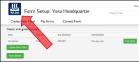 Click on Change using map and then mark your field/irrigation plot where the Yara Water-Sensors are installed.