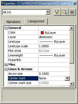 Double click on the Center mark label to change Mark and the entity will change to Line, double click on the label and the entity will change to None. Figure 3.