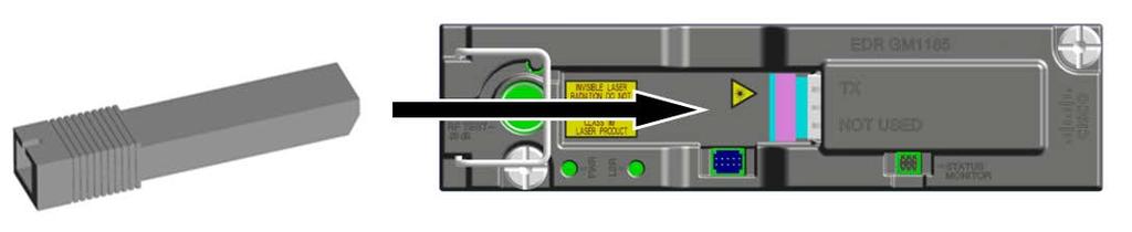 EDR Digital Return Multiplexing Applications 2 Close the bale-clasp before inserting the OPM module.