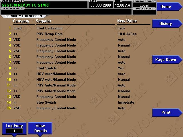 SECTION 2 - OPTIVIEW CONTROL CENTER INTRODUCTION SECURITY LOG DETAILS SCREEN 2 Figure 43 - SECURITY LOG DETAILS SCREEN LD14866 OVERVIEW This screen allows the user to view the details of a logged