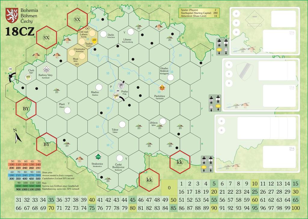 22 XI. Variants XI.1 Bohemia Variant (2 Players) Use the game map Bohemia (back side of the normal game map). This variant is for 2 players only.