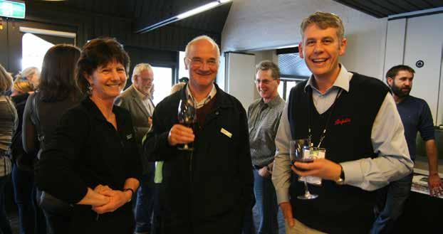 Faculty news and research Faculty news and research Alumna Claire Grose, former staff member Dr Mike Trought and alumnus Dr Paul Petrie at the anniversaries gathering Toast to V&O anniversaries