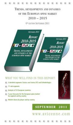 2012 1 st edition Orthopaedics patent watch Yearly edition First publication in 1993 Yearly up-date Hip, knee, shoulder Based on +80 interviews 650 pages & 800 graphs detail the