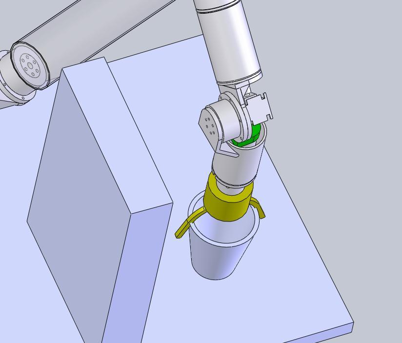 Laser-based features in grasping a door handle in opening a door task