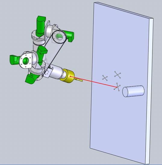 A SICK DT60 laser range finder is mounted on the PUMA end effector (refer
