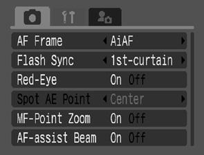 Rec., Play, Set up and My Camera Menus Convenient settings for shooting or playback can be set with these menus. (Rec.