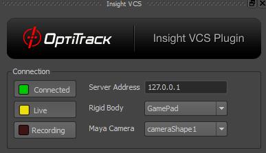 CONNECTION SETTINGS Virtual Camera connection settings are managed by the main interface tab on the Insight VCS plugin panel: Insight Virtual Camera - Connection Settings Connected Click this box to