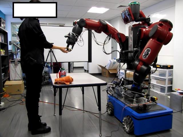 Tasks Use 3D camera to tracking human hand position Reactive control