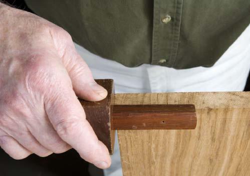 . Mark the front edge tenons by clamping the shelf accurately on the end piece and transferring the tenon line with