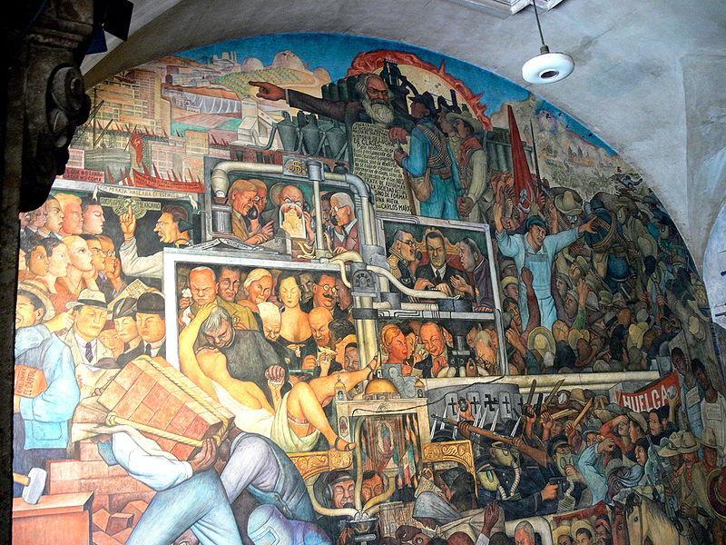 Italian inspiration The History of Mexico (1929-1935) The walls of Italian churches are decorated with frescoes large paintings directly