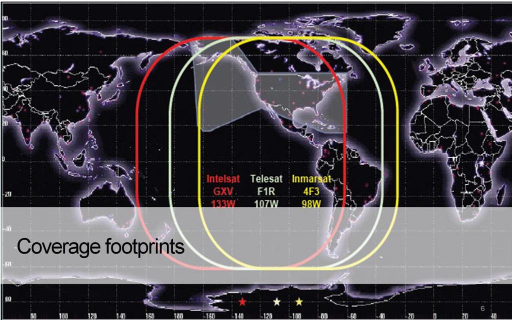 The footprint of a communications satellite is the ground area that its transponders offer coverage, and, together with the transponder power, determines the antenna dish diameter required to receive