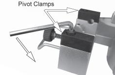 ASSEMBLY The chain saw sharpener is supplied only partly assembled. 1. Remove the bolts from both pivot clamps as shown in Fig 4. 2.