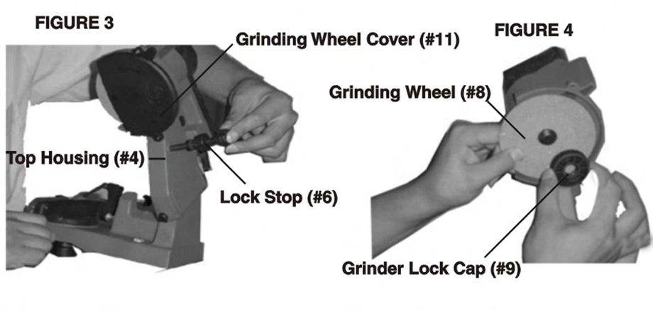 Operation Warning! Always unplug the unit while adjusting chain to be sharpened. Refer to the assembly drawing on page 10 and the various photographs.