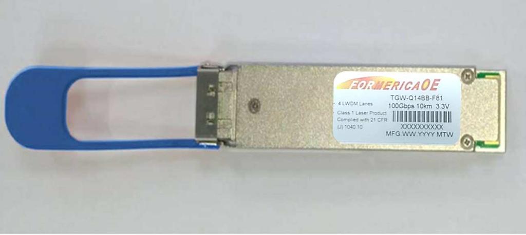 Specification 100Gbps-LR4 QSFP28 10km Optical Transceiver Module Ordering Information T G W Q 1 4 B B F 8 1 Model Name