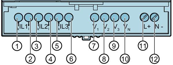 Terminal Function (1) IL1 k Current IL1, input (2) IL1 l Current IL1, output (3) IL2 k Current IL2, input (4) IL2 l Current IL2, output (5) IL3 k